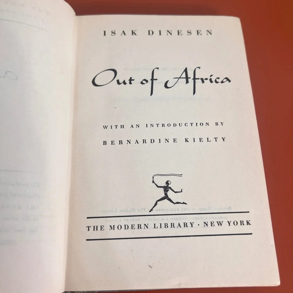 Out of Africa Isak Dinesen Modern Library 1952 Hardcover Green Cloth Vtg Book